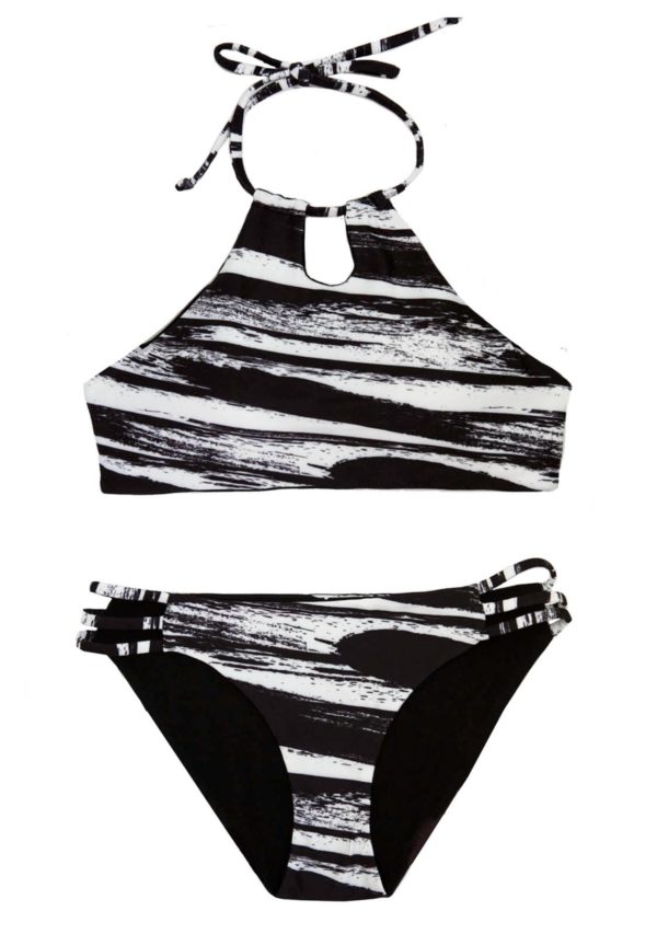 Chance Loves Driftwood Piece Girls Bikini Set W Halter Top